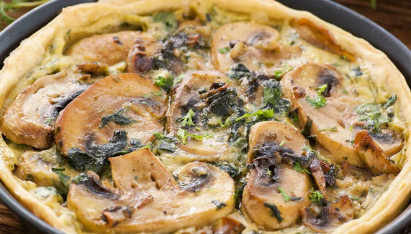 Quiche aux champignons et citrouille