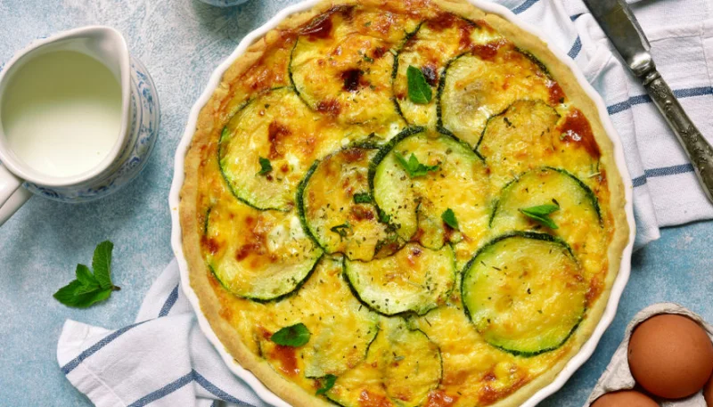Quiche aux courgettes et saumon