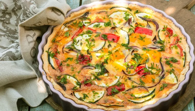 Quiche courgette, aubergine et poivrons