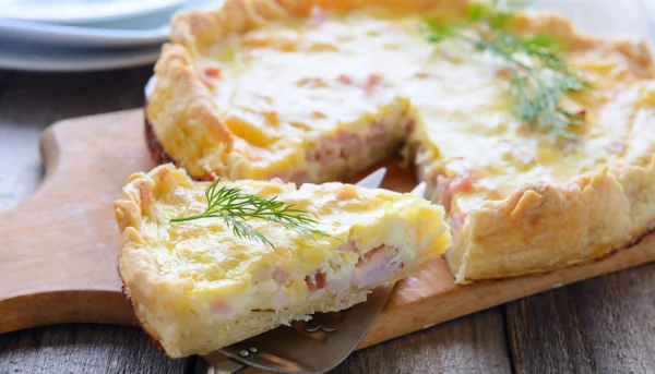 Quiche légère au jambon et fromage blanc