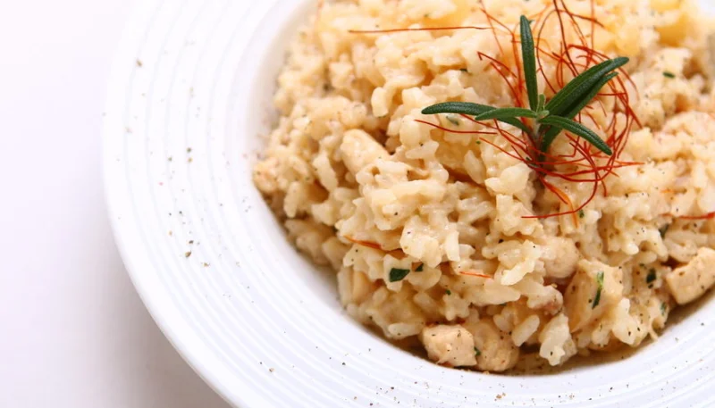 Risotto au poulet curry