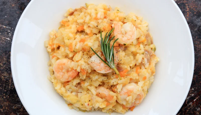 Risotto aux crevettes et curry