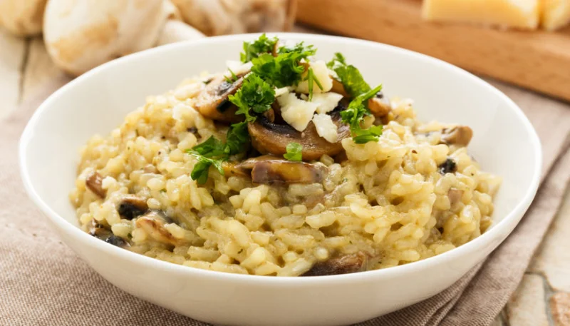 Risotto de champignons au micro-ondes