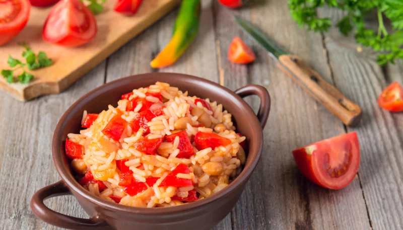 Riz aux poivrons caramélisés