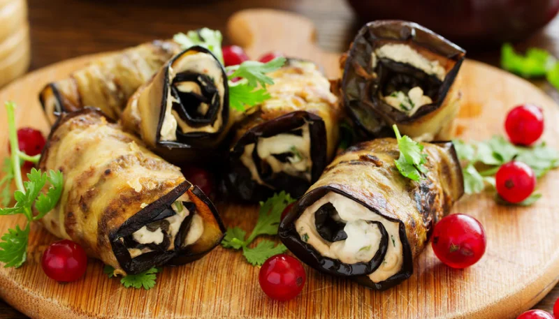 Roulades d'aubergines à la mozzarella