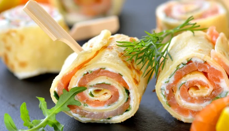 Roulés de saumon au fromage frais