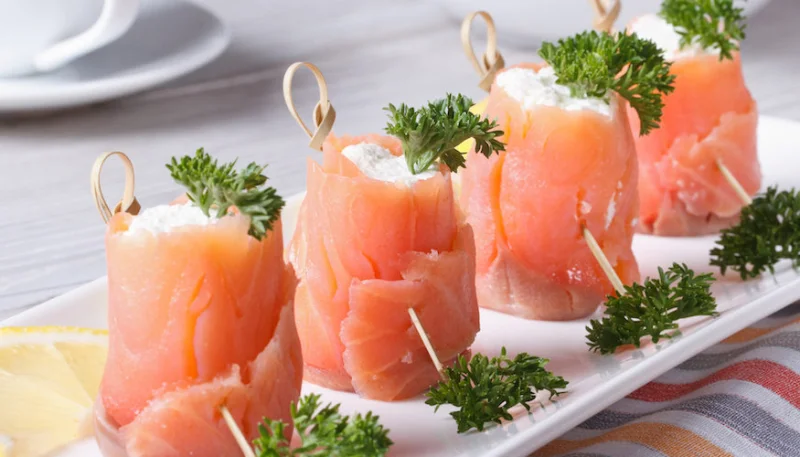 Roulés de saumon fumé