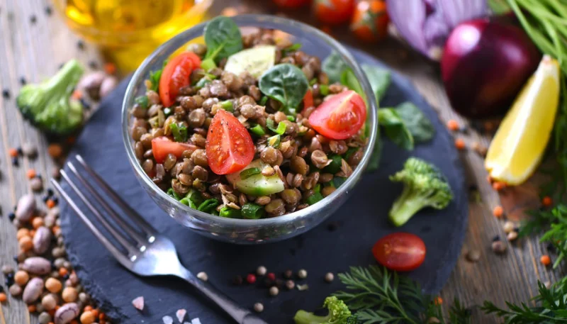 Salade de lentilles aux lardons
