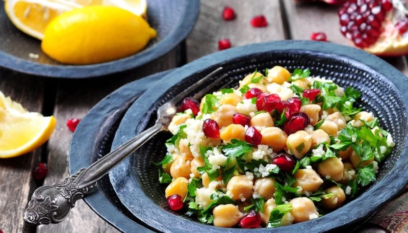 Salade de pois chiches au curcuma