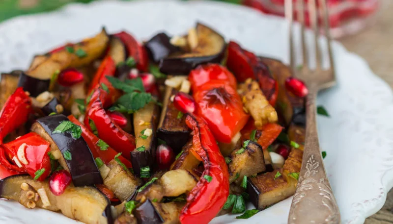 Salade de poivrons et aubergines