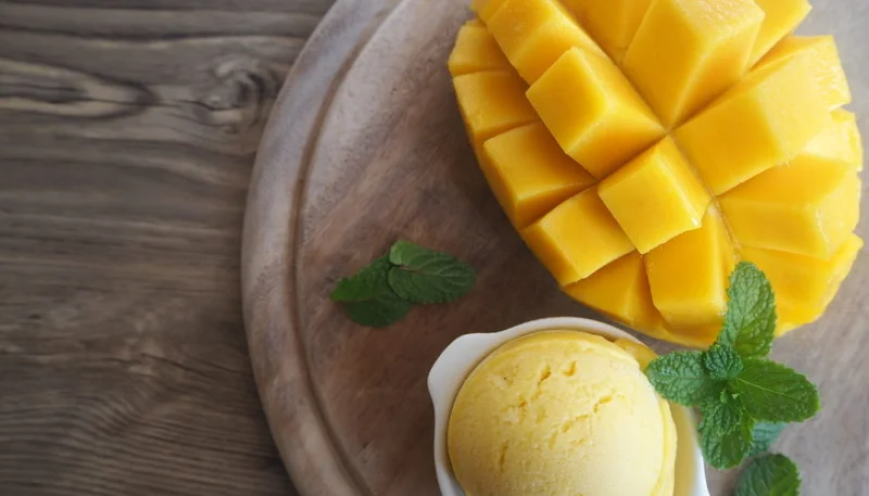 Sorbet à la mangue sans sorbetière
