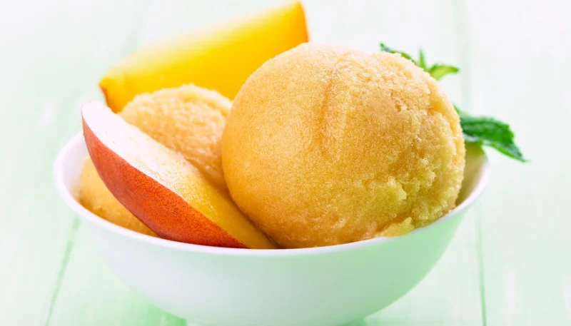 Sorbet à la pêche sans sorbetière