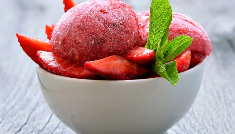 Sorbet fraise à la stévia