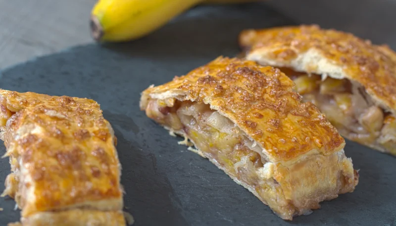 Strudel à la banane et à la pâte à tartiner