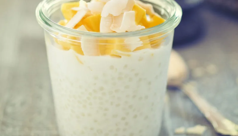 Tapioca au lait de coco et mangue