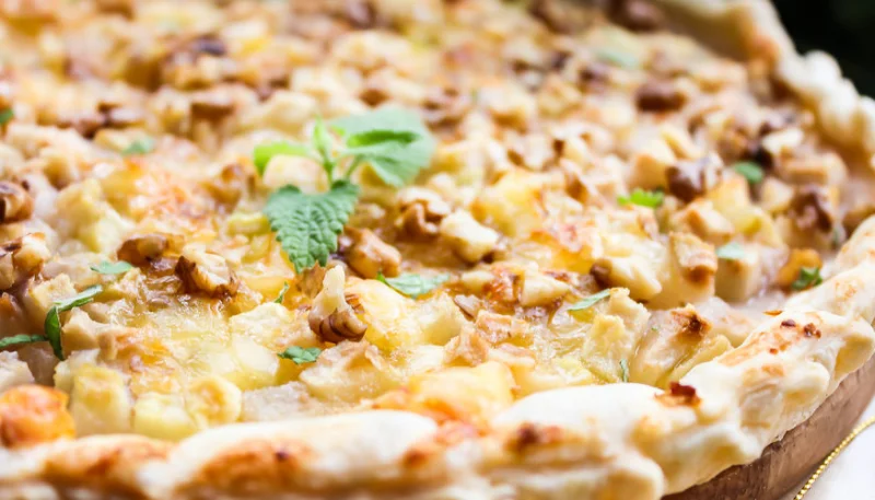 Tarte au bleu et au jambon facile