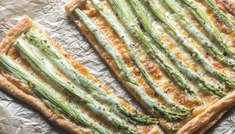 Tarte aux asperges vertes