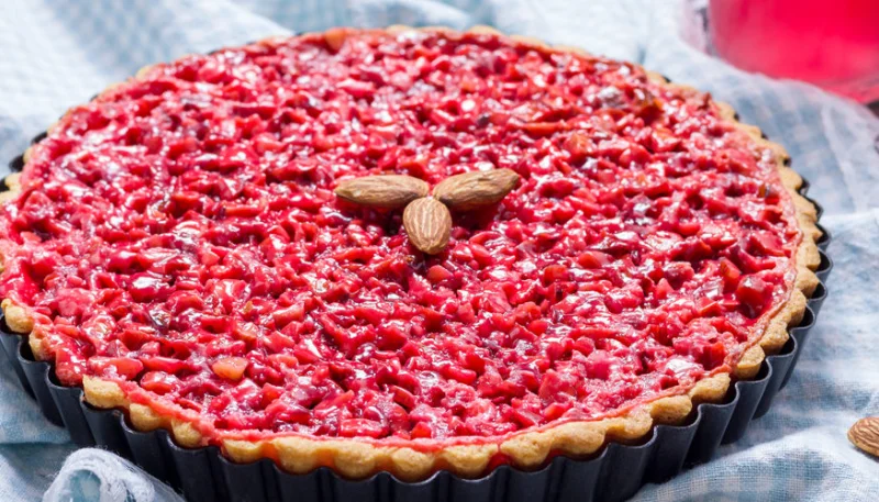 Tarte aux pralines roses