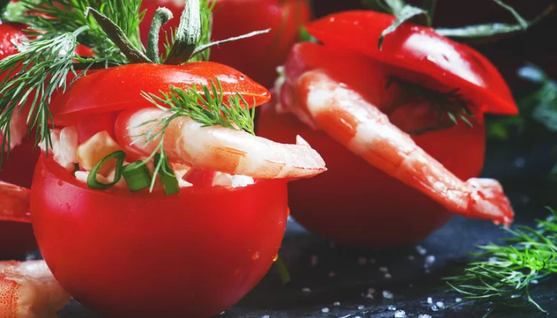 Tomates farcies aux crevettes