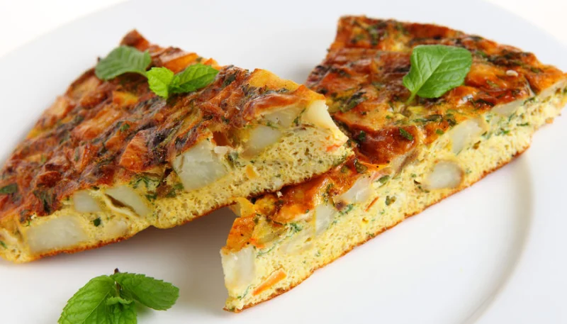 Tortilla de courgettes et poireaux