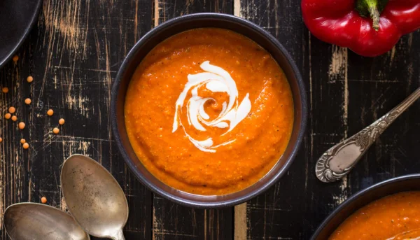 Velouté de poivron au Boursin