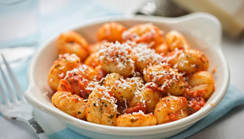 Gnocchis à la crème de poivrons