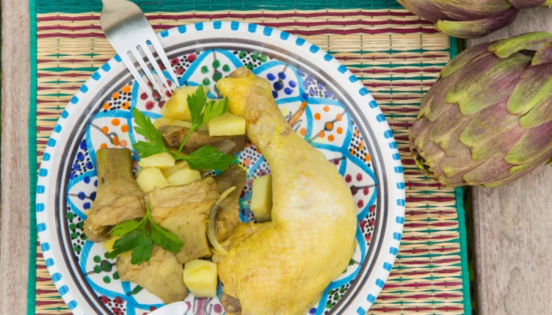 Poulet aux artichauts