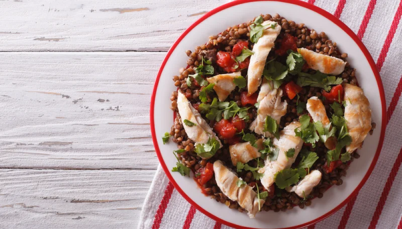 Salade de lentilles au poulet