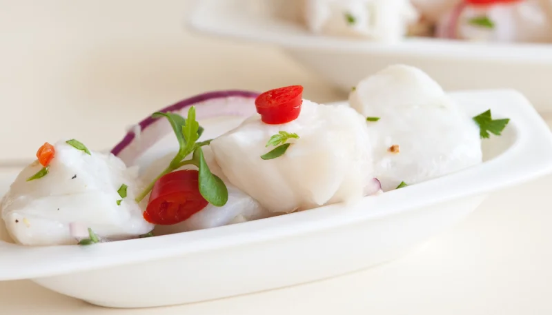 Ceviche de filets de cabillaud