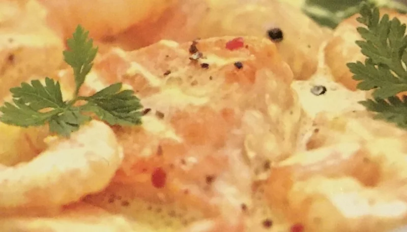 Blanquette de saumon aux crevettes et au safran