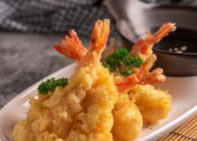 Crevettes tempura à la noix de coco