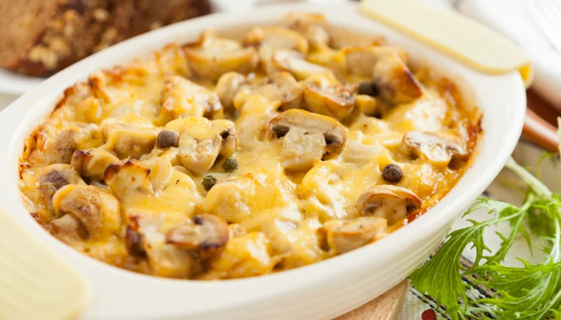 Gratin léger de pommes de terre aux champignons