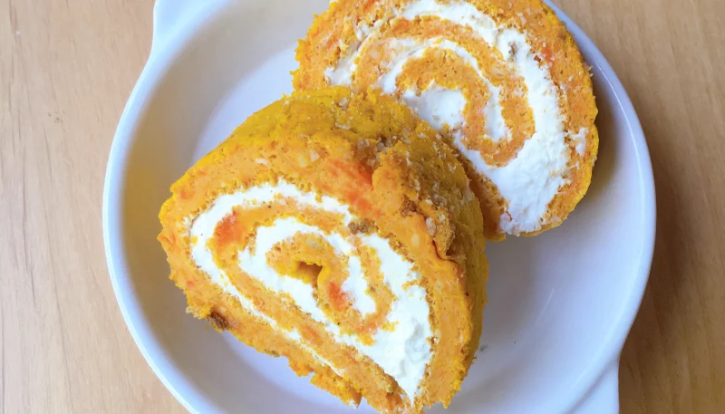 Roulé à la carotte et fromage frais