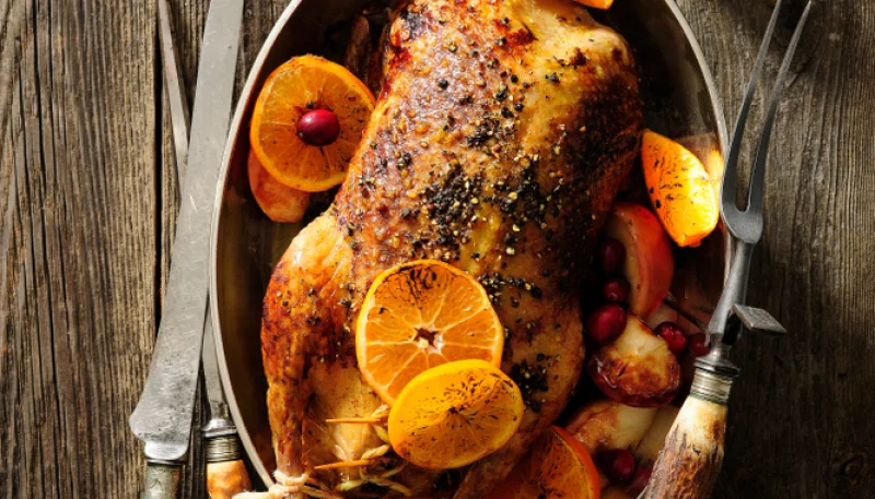 Canard flambé aux mandarines