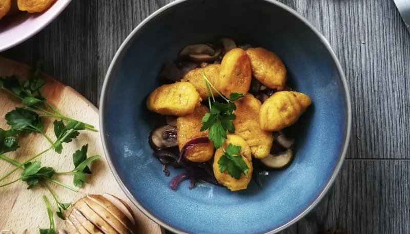 Gnocchis potimarron et purée d'amande