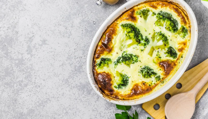 Gratin de brocoli au râpé de surimi