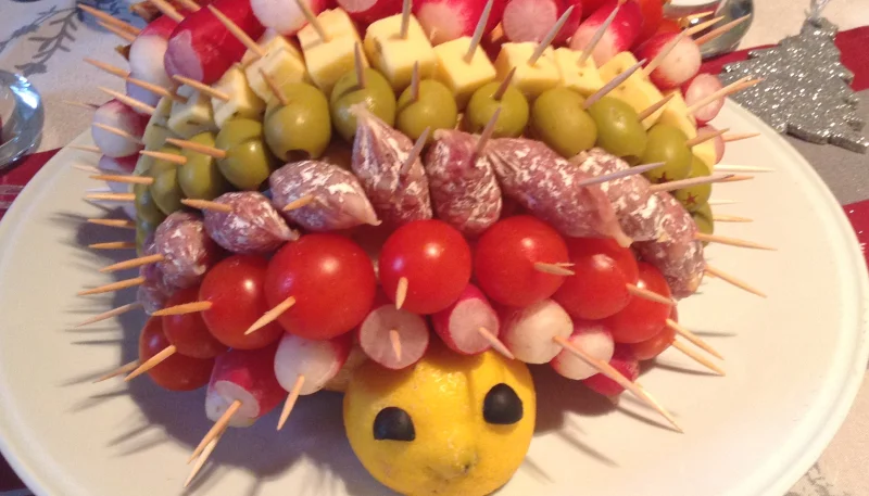 Hérisson rigolo pour apéro de Noël