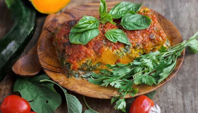 Lasagnes végétariennes aux patates douces et épinards