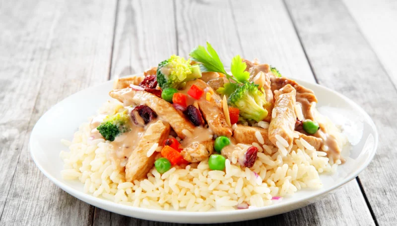 Blancs de poulet et riz aux crevettes