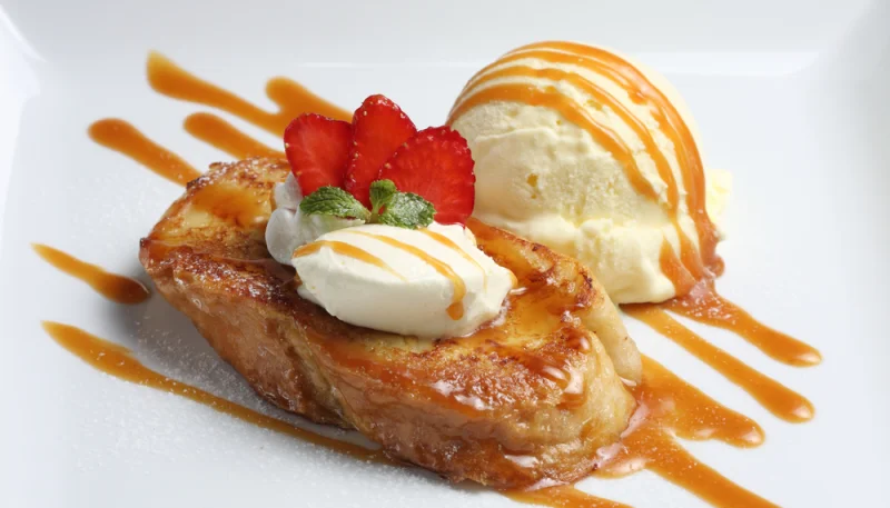 Brioche perdue gourmande au caramel