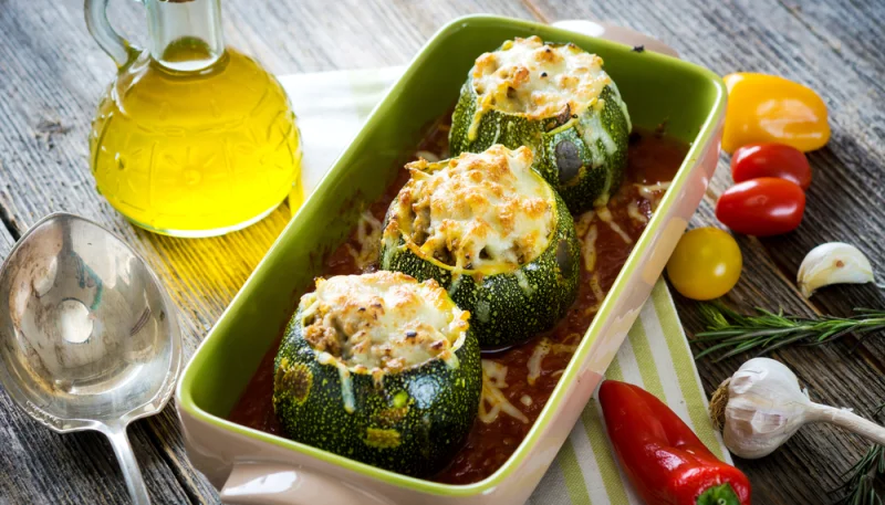 Courgettes farcies au thon et au riz