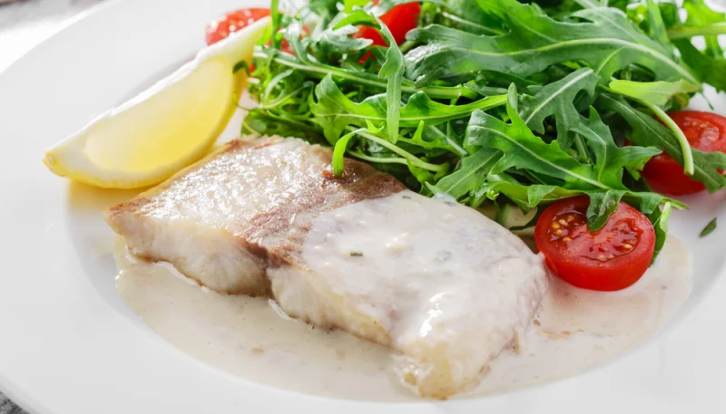 Dos de cabillaud crème à l'ail