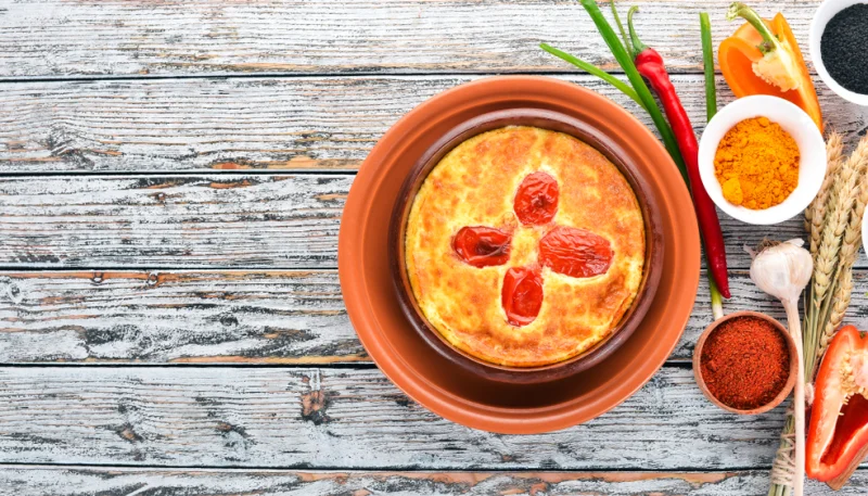 Flan aux légumes et andouillette