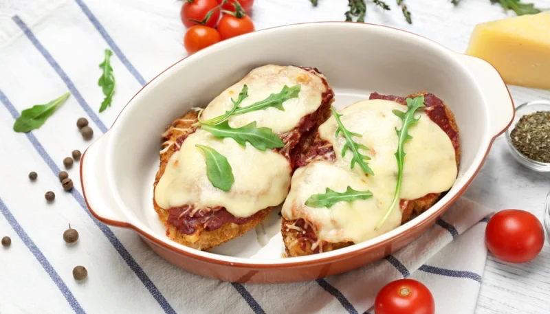 Poulet aux pommes et au camembert