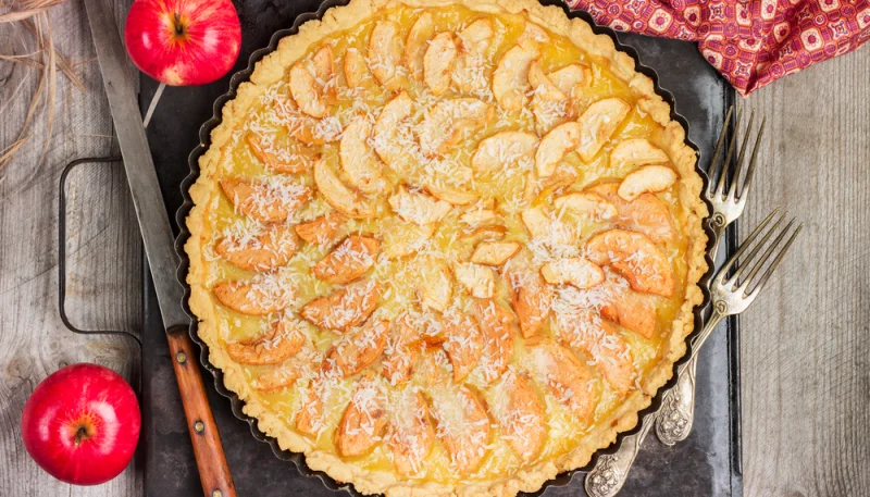 Tarte aux pommes et noix de coco