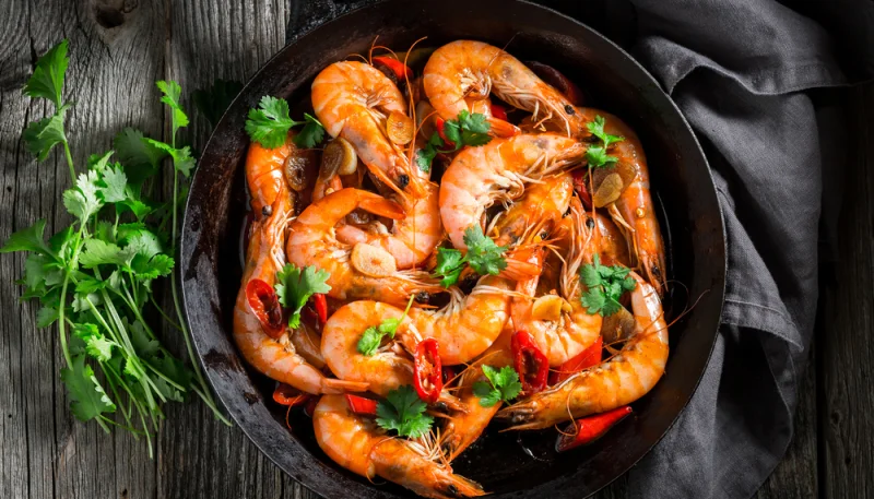 Flambée de langoustines