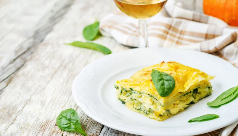 Lasagnes aux épinards et feta