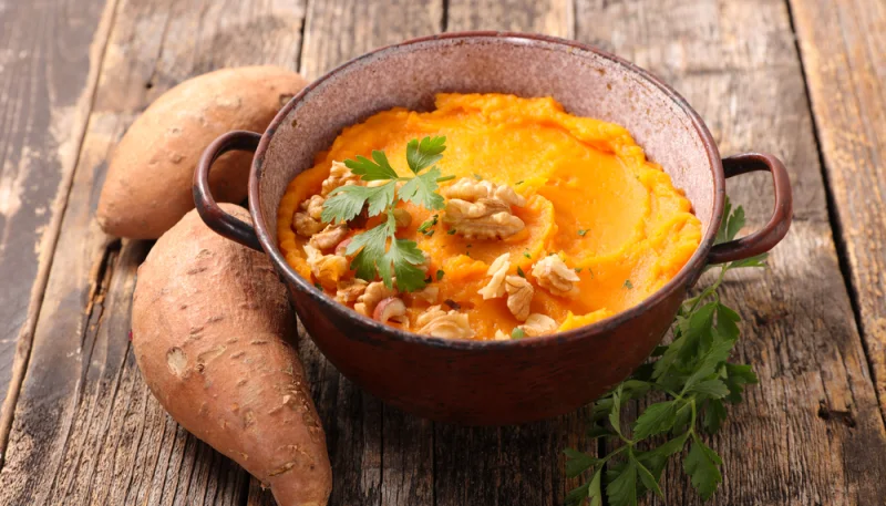 Parmentier de patates douces et saumon