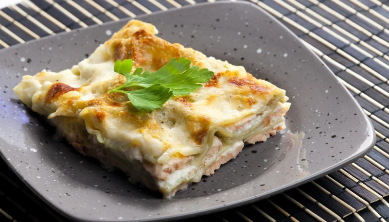 Lasagnes à la fondue de poireaux au cidre