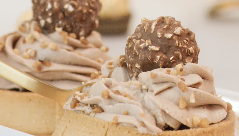 Petites tartes pralinées Ferrero Rocher